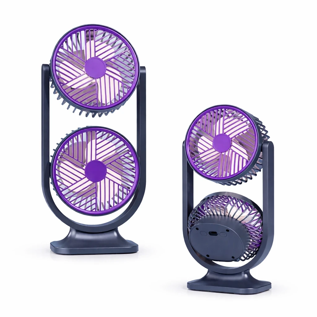 Dual Head Portable Mini Fan Price in Bangladesh – Best Rechargeable Cooling Fan 2026