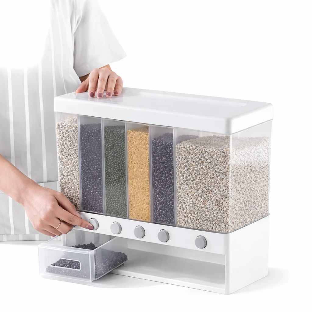 6 Grid Airtight Rice Grai...