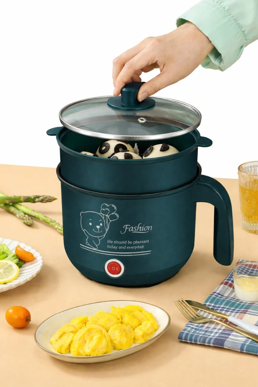 8L Multifunction Electric Cooking Pot with Steamer 600W Rice Cooker Hot Pot