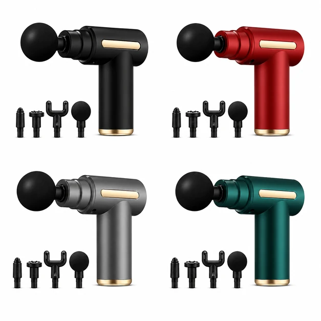 Mini Deep Tissue Massage Gun with 6 Speed Levels & 4 Massage Heads