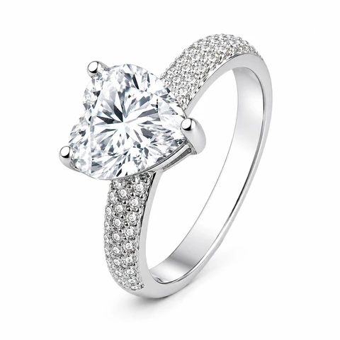 Heart Shaped Zircon Finge...