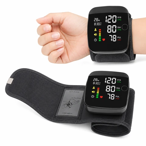 Automatic Digital Wrist Blood Pressure Monitor – Smart BP Machine with LCD Display, Voice Guide & Memory Function
