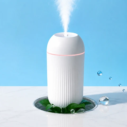 Mini USB Portable Humidifier – Quiet Cool Mist Air Humidifier for Home, Office, Car & Bedroom