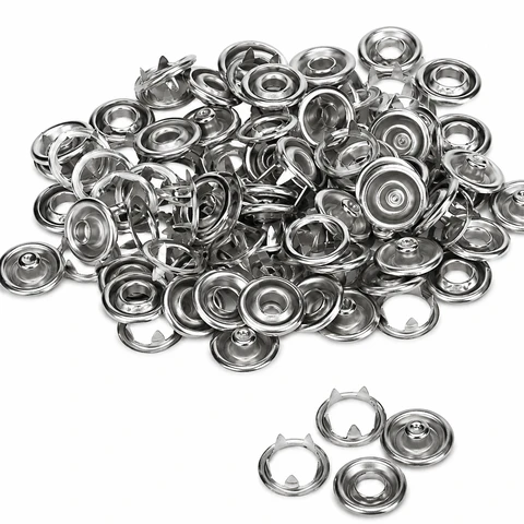100 Sets Metal Snap Butto...