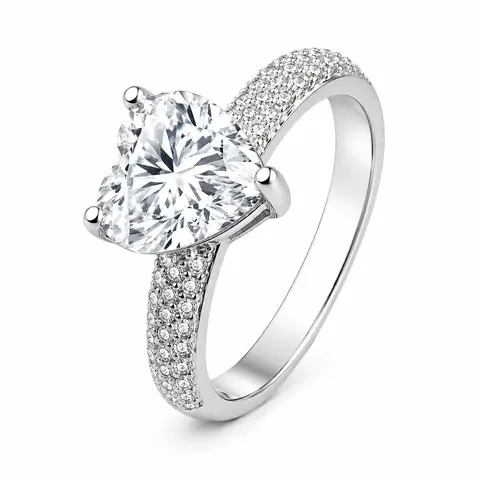 Heart Shaped Zircon Finge...