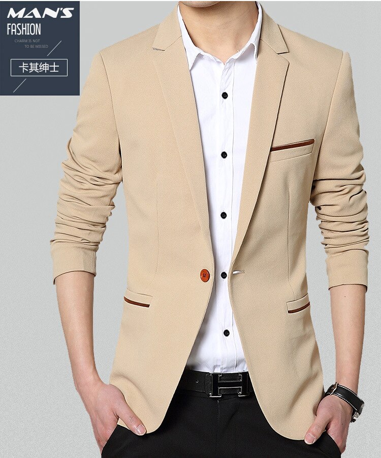Business Blazer Men Spring Autumn Casual Cotton Slim Fit Luxury Suit Jacket Male Single Button Blazer Masculino Plus Size M-5XL