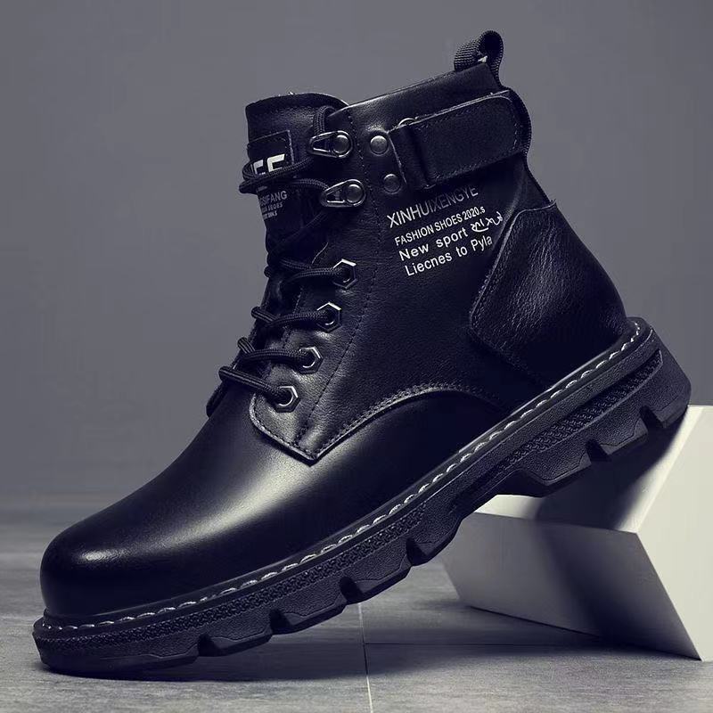 2023 Men Leather shoes High Top Fashion Winter Warm Snow shoes Dr. Motorcycle Ankle Boots Couple Unisex boots