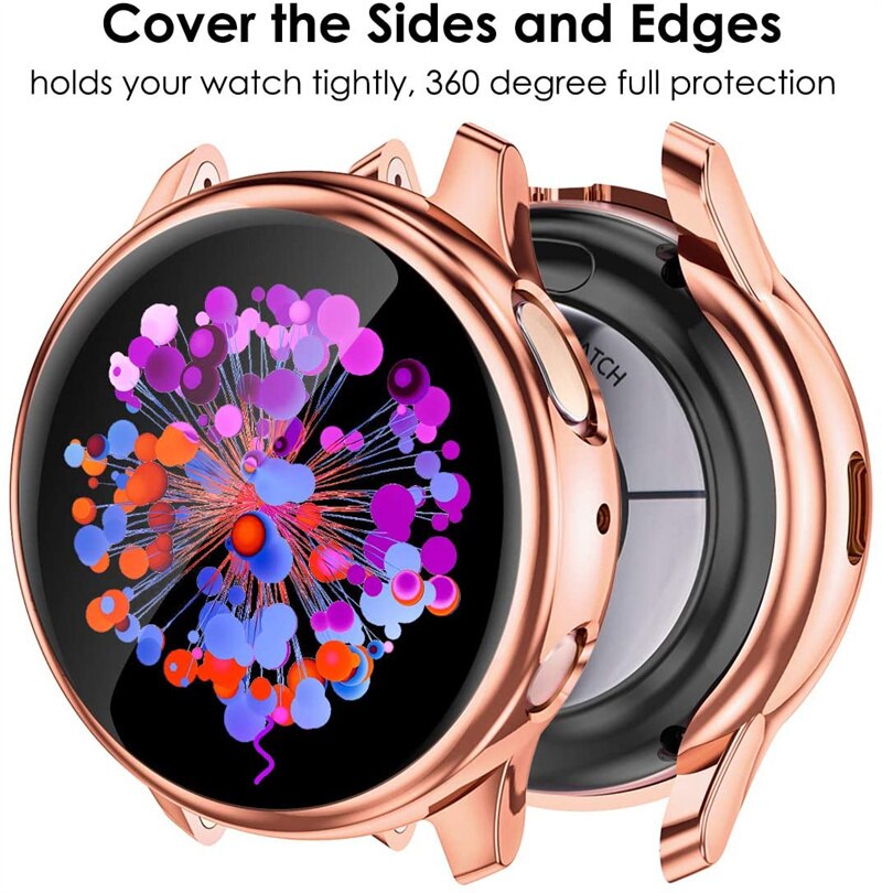 Cover Case for Samsung Galaxy Watch Active 2 Active 1 44mm Bumper Accessories Protector Full Coverage Silicone Screen Protection
