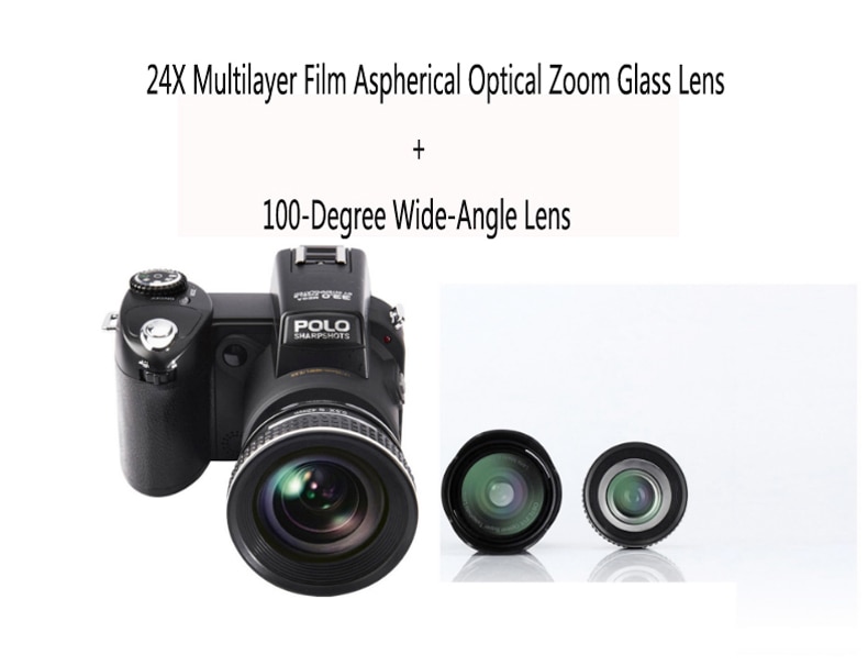 24X Optical Zoom HD Digital Camera POLO D7100 33Million Pixel Auto Focus Professional DSLR Video Camera Three Lens Outdoor