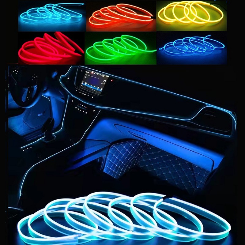 1PC 3M Blue LED Car Interior Decoration Light USB driver