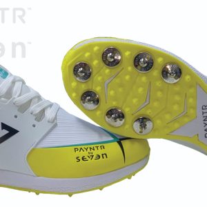 PAYNTR BY 7 CRICKET SPIKES- WHITE/YELLOW