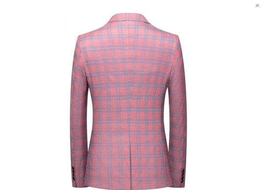 Men's Casual Suit Blazer Jackets Slim Fit Plaid Blazer - Beige - 4XL