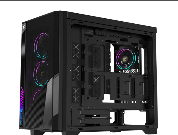 Gigabyte AORUS C500 Glass - Black Mid Tower PC Gaming Case