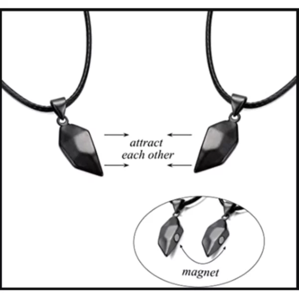 POU Black Stainless Steel Couple Jewellery Set - Necklace and Ring Sets