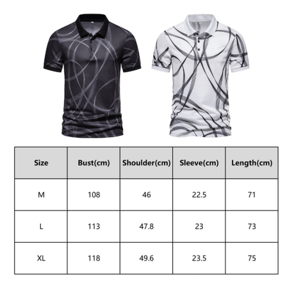 Men Pringting Polo Shirt Lapel Stripeed Short Sleeve Casual Top Golfers for Sport Workout Tennis Golf.