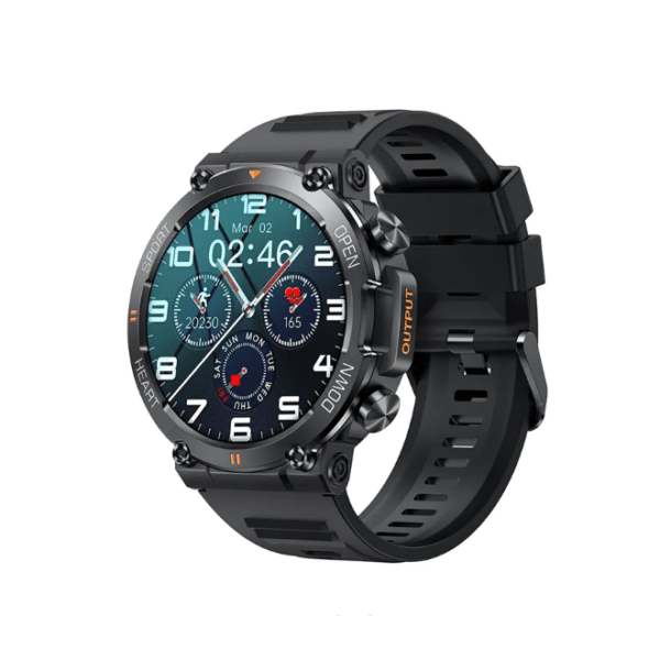 Rugged Military Style Smart Watch - HD Display Blood Oxygen Remote Camera