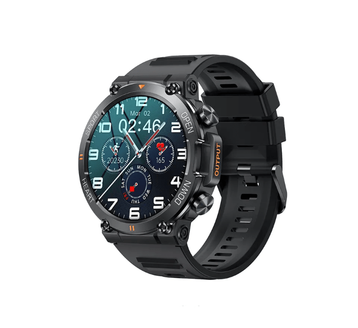 Rugged Military Style Smart Watch - HD Display Blood Oxygen Remote Camera